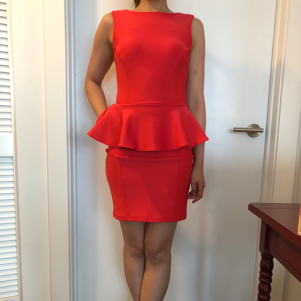Top shop peplum neoprene dress